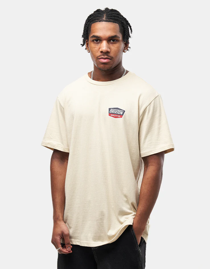 Brixton Regal T-Shirt - Cream/Navy - Image 3
