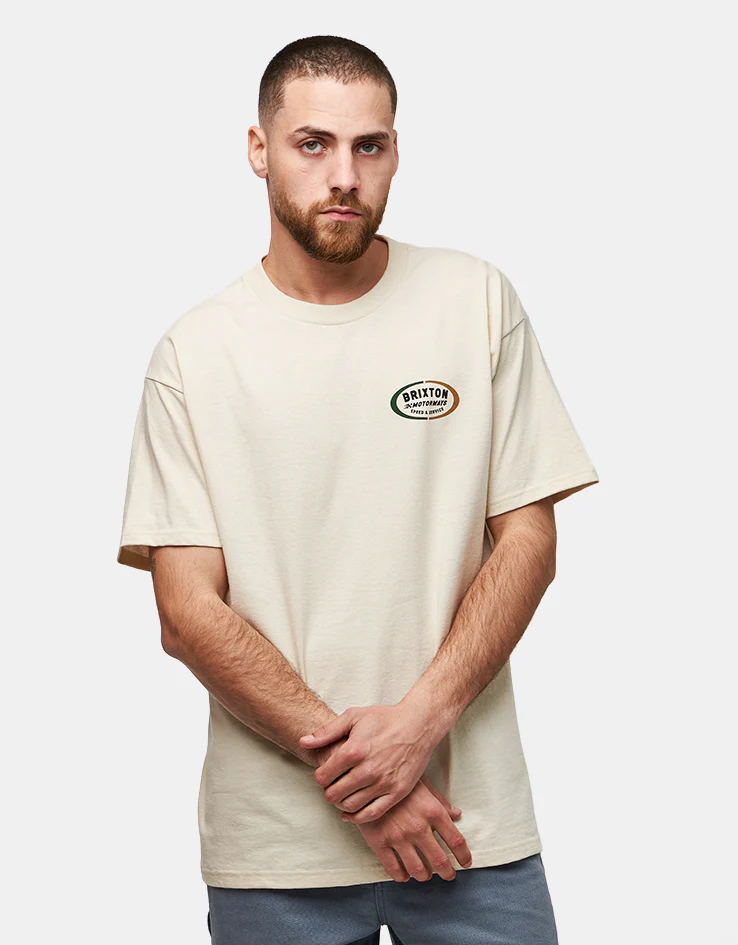 Brixton Rhett T-Shirt - Cream - Image 2