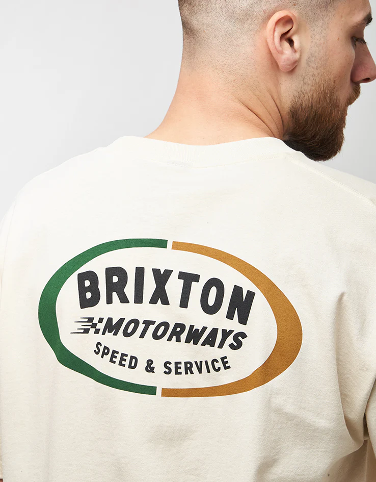 Brixton Rhett T-Shirt - Cream - Image 3