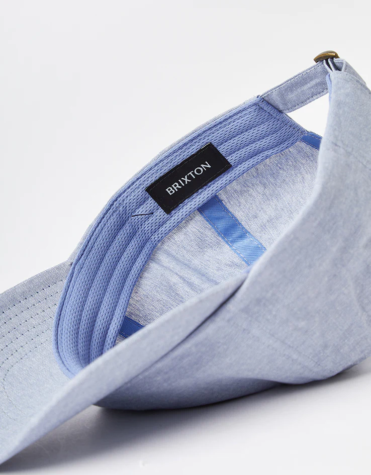 Brixton Shelby Strapback Cap - Light Blue Chambray - Image 4