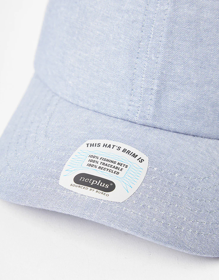 Brixton Shelby Strapback Cap - Light Blue Chambray - Image 5