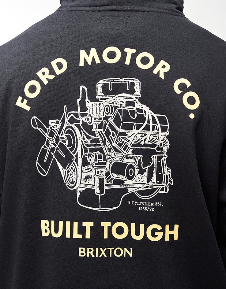 Brixton x Ford Built Tough Pullover Hoodie - Burnt Rubber - Image 3