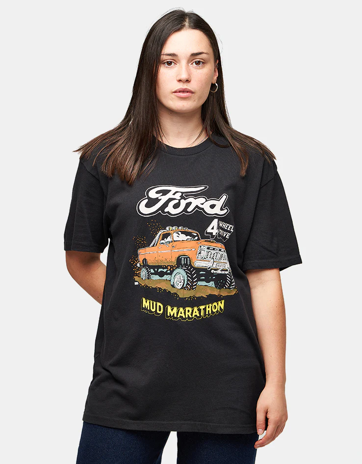Brixton x Ford Mud Marathon T-Shirt - Burnt Rubber - Image 4