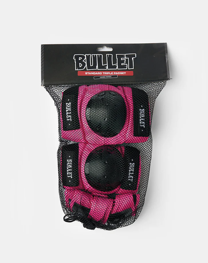 Bullet Standard Combo Junior Triple Pad Set - Pink/Black - Image 2