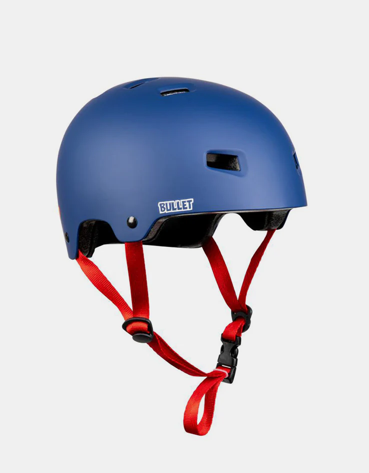 Bullet x Santa Cruz Strip Logo Helmet - Matte Blue - Image 3