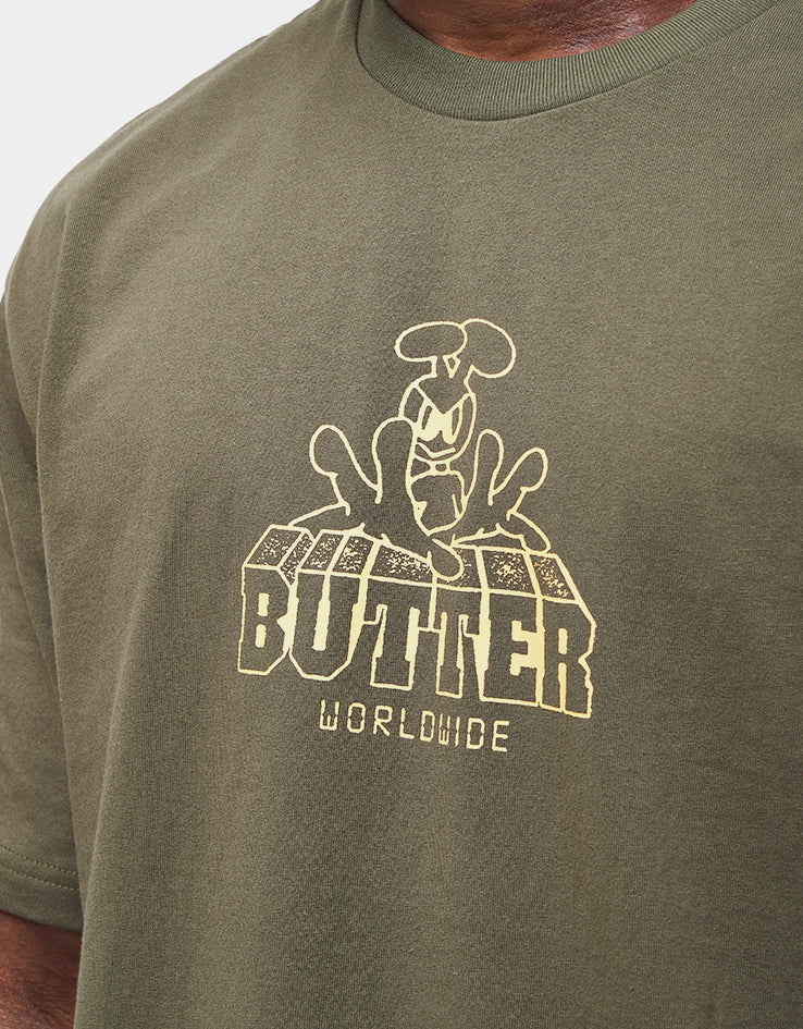 Butter Goods Alien T-Shirt - Army - Image 2