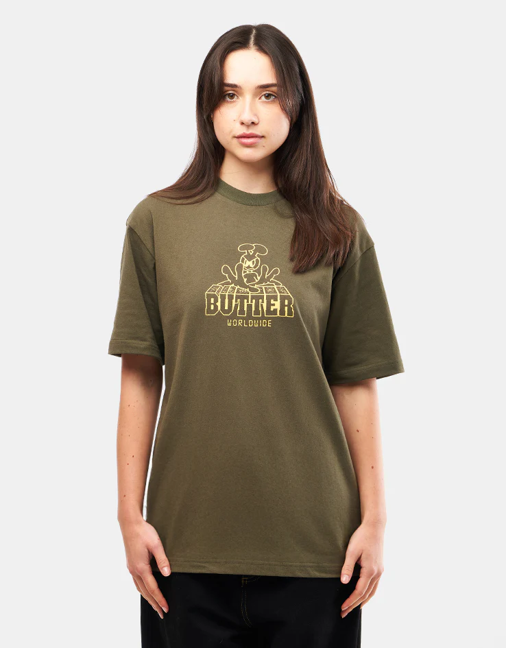 Butter Goods Alien T-Shirt - Army - Image 4