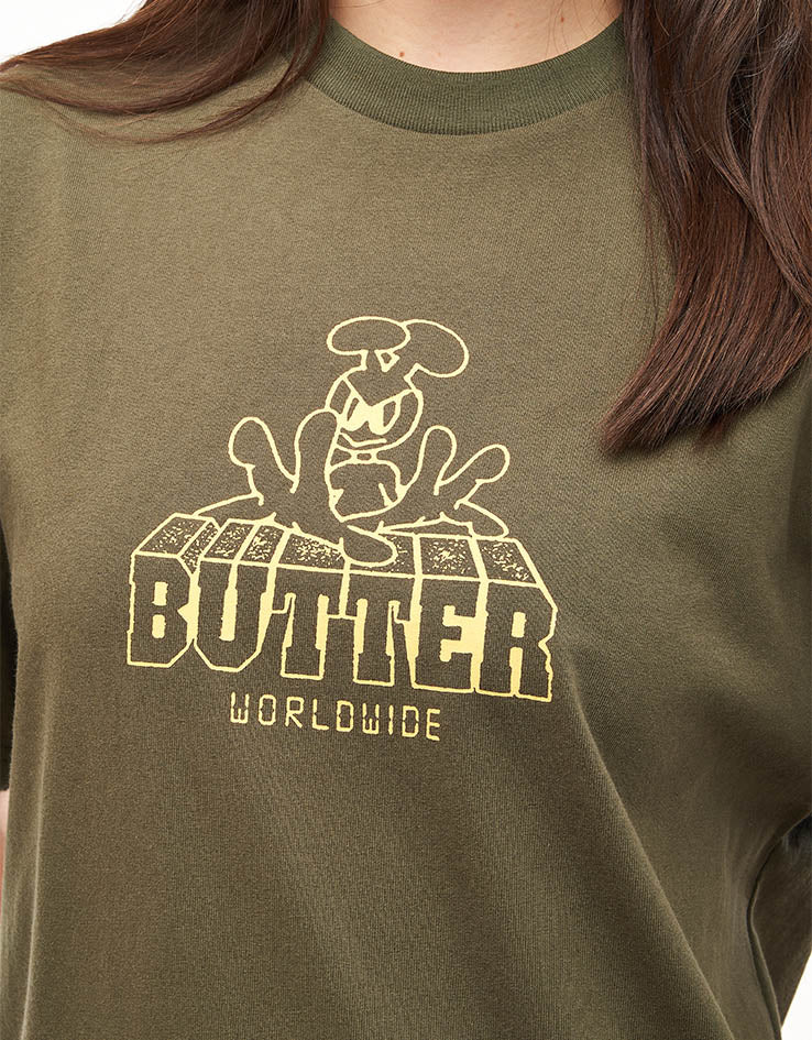 Butter Goods Alien T-Shirt - Army - Image 6
