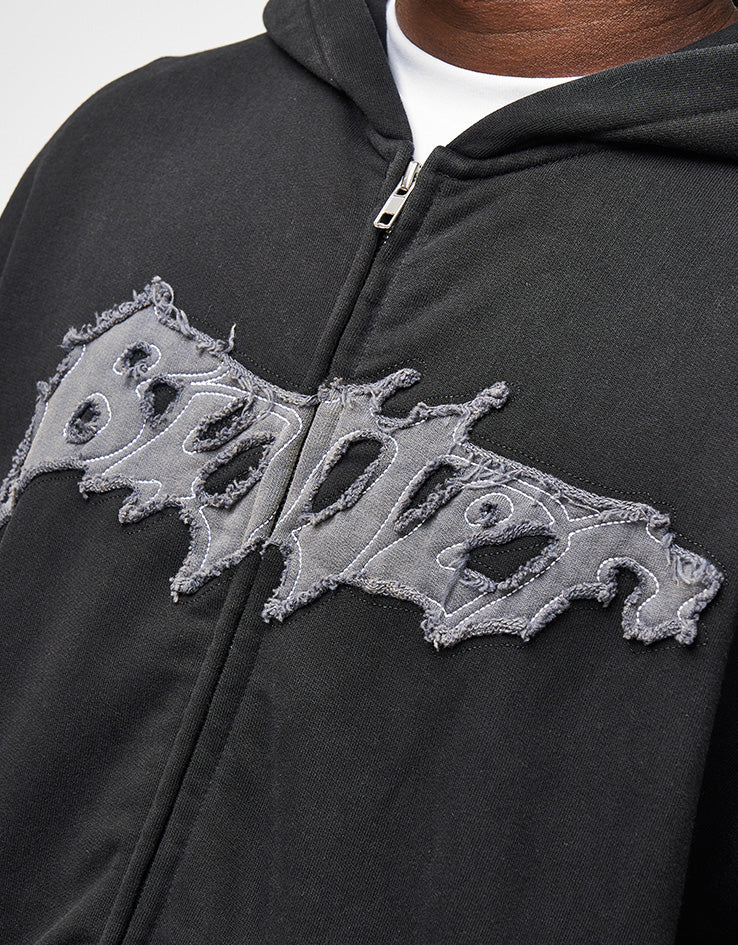 Butter Goods Amplify Zip-Thru Hoodie - Washed Black - Image 3