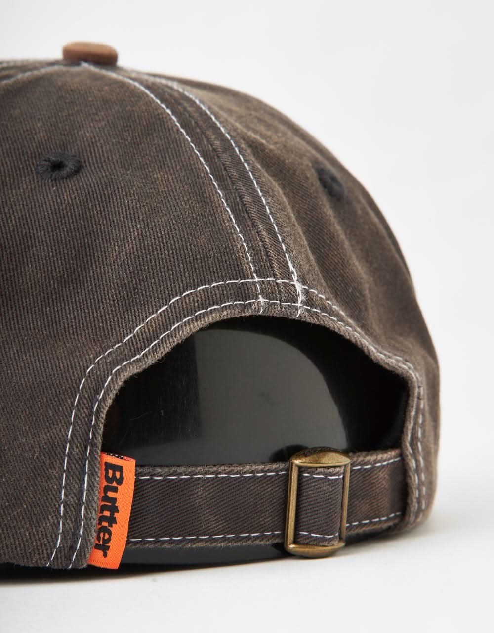 Butter Goods Art 6 Panel Strapback Cap - Charcoal/Redwood - Image 3