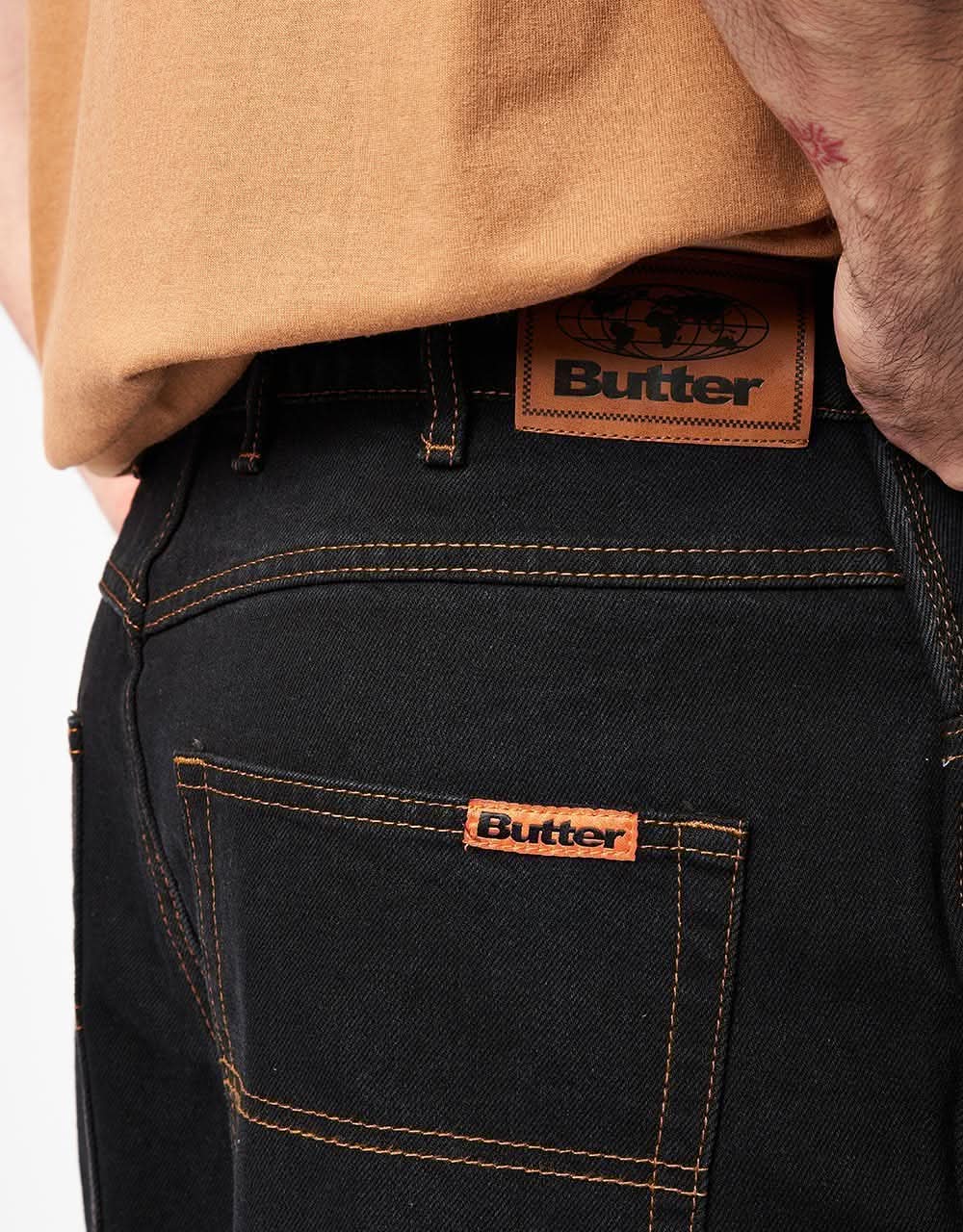 Butter Goods Baggy Denim Jean - Washed Black - Image 5
