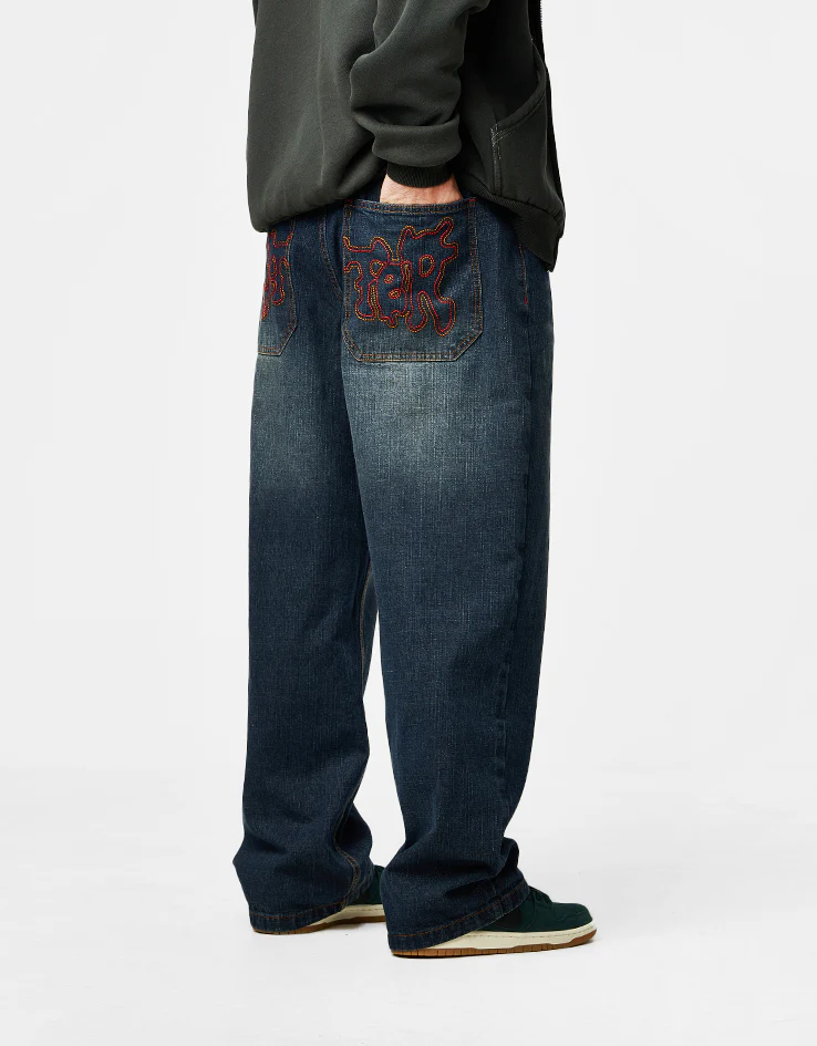 Butter Goods Blotch Denim Jeans - Streaky Navy - Image 2