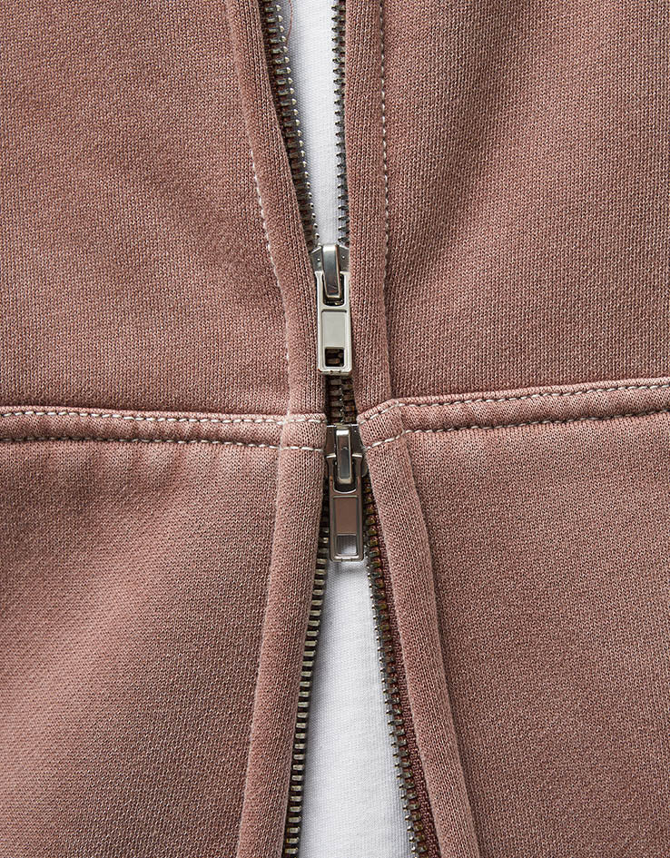 Butter Goods Blotch Zip-Thru Hoodie - Washed Berry - Image 5