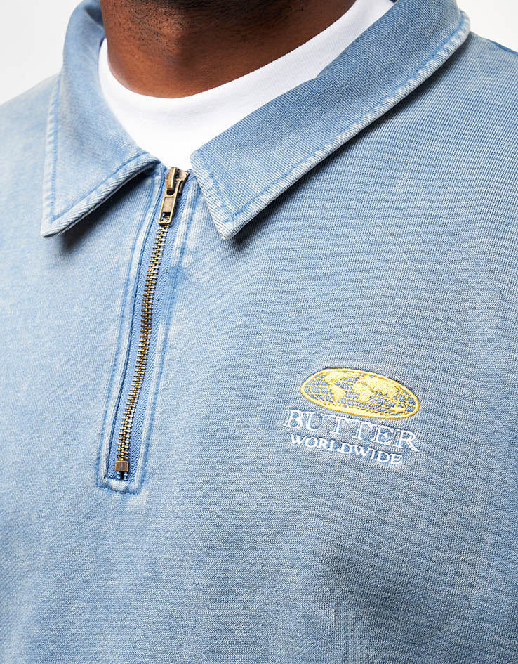Butter Goods Corp 1/4 Zip Pullover - Navy - Image 2
