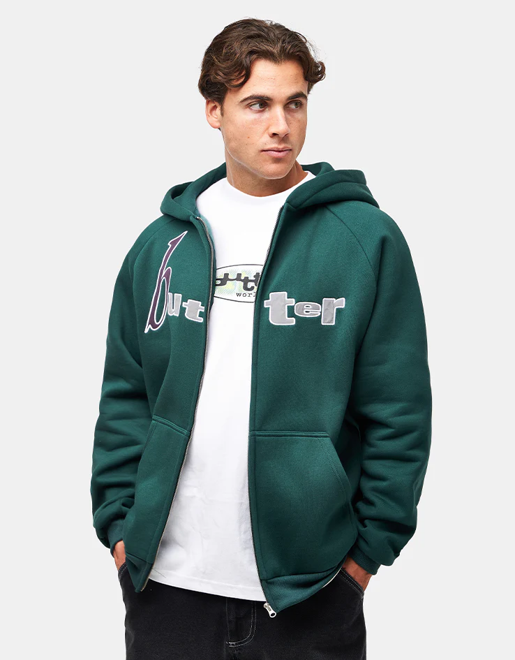 Butter Goods Device Zip-Thru Hoodie - Forest - Image 3