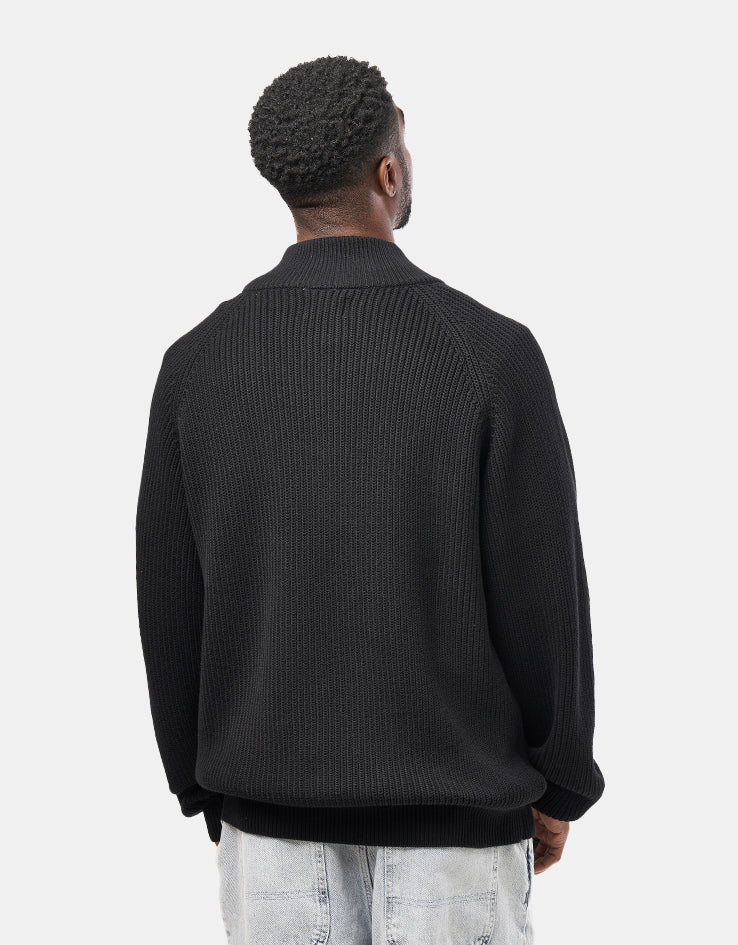 Butter Goods Dragon Zip-Thru Knit Sweater - Black - Image 3