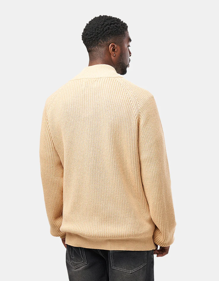 Butter Goods Dragon Zip-Thru Knit Sweater - Sand - Image 3