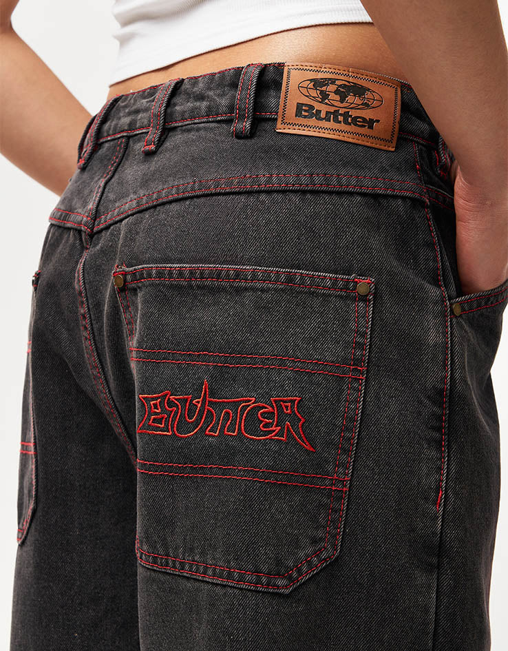 Butter Goods Encounter Denim Jean - Tinted Washed Black - Image 11