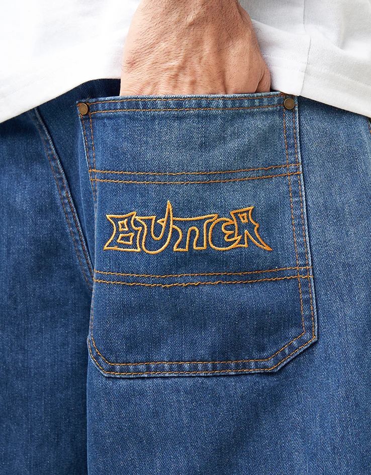 Butter Goods Encounter Denim Shorts - Washed Slub Blue - Image 6