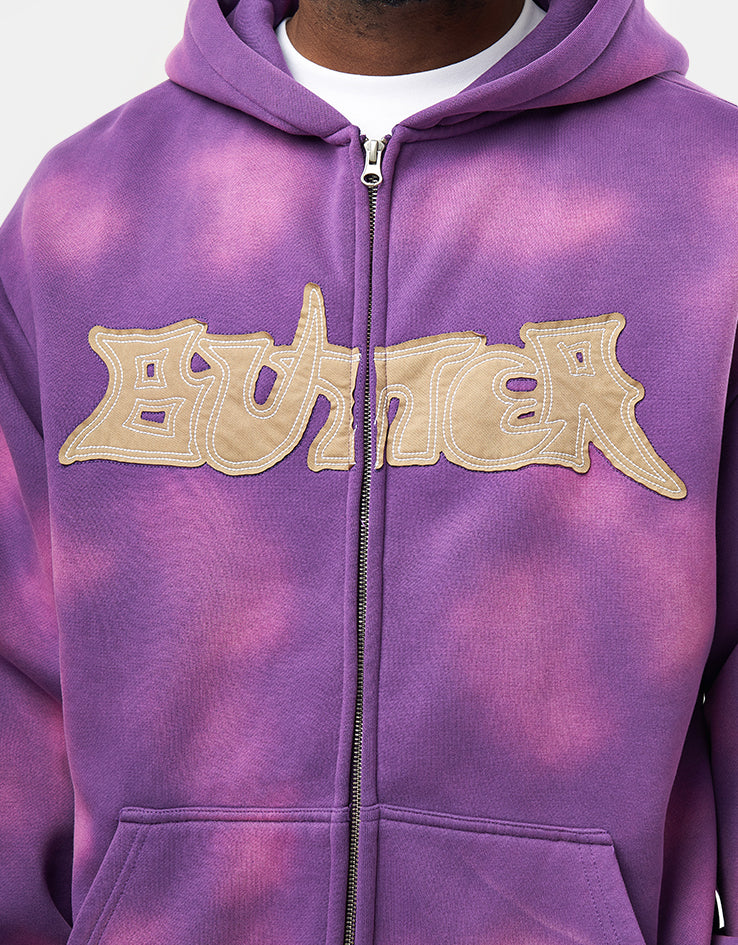 Butter Goods Encounter Zip-Thru Hoodie - Washed Purple - Image 2