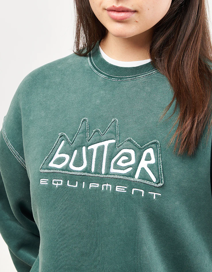 Butter Goods Equipment Applique Crewneck - Washed Fern - Image 10