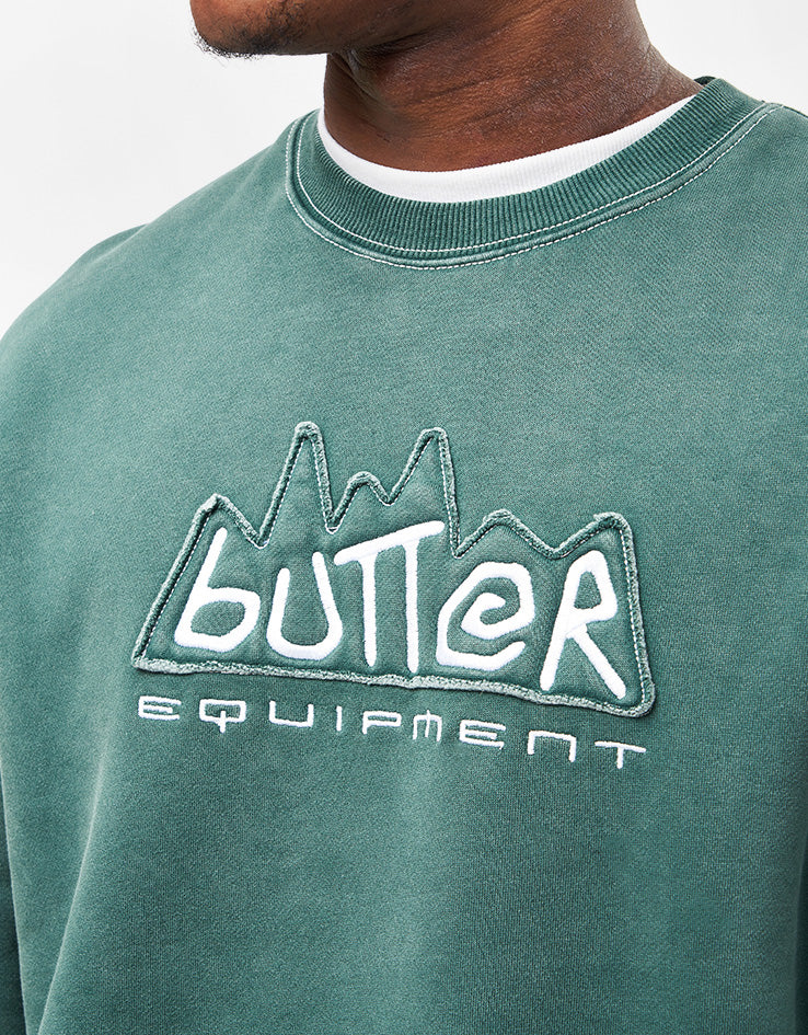 Butter Goods Equipment Applique Crewneck - Washed Fern - Image 4