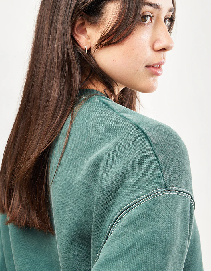 Butter Goods Equipment Applique Crewneck - Washed Fern - Image 9