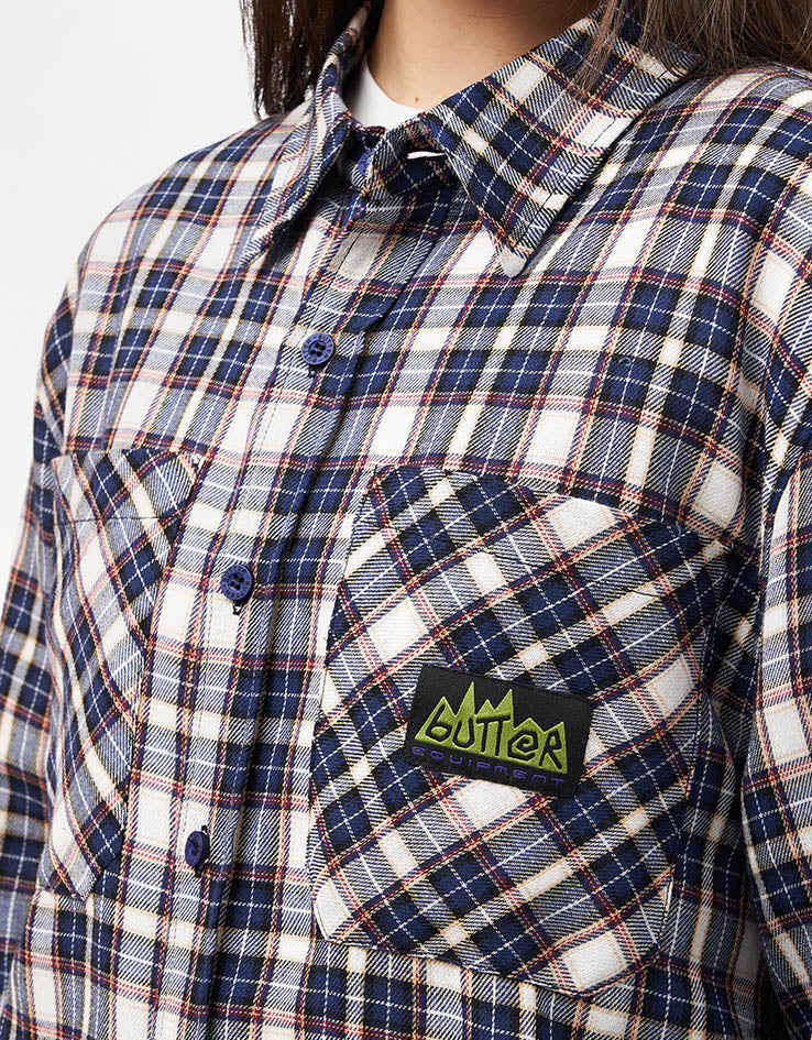 Butter Goods Equipment Plaid L/S Shirt - Navy - Image 13