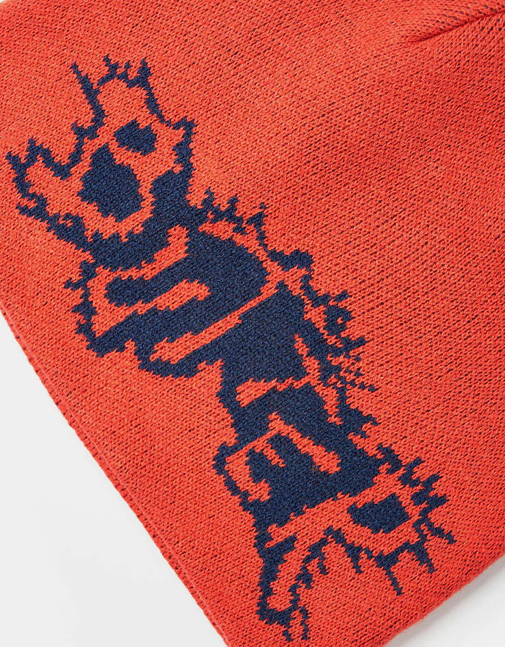 Butter Goods Eruption Skully Beanie - Red - Image 2