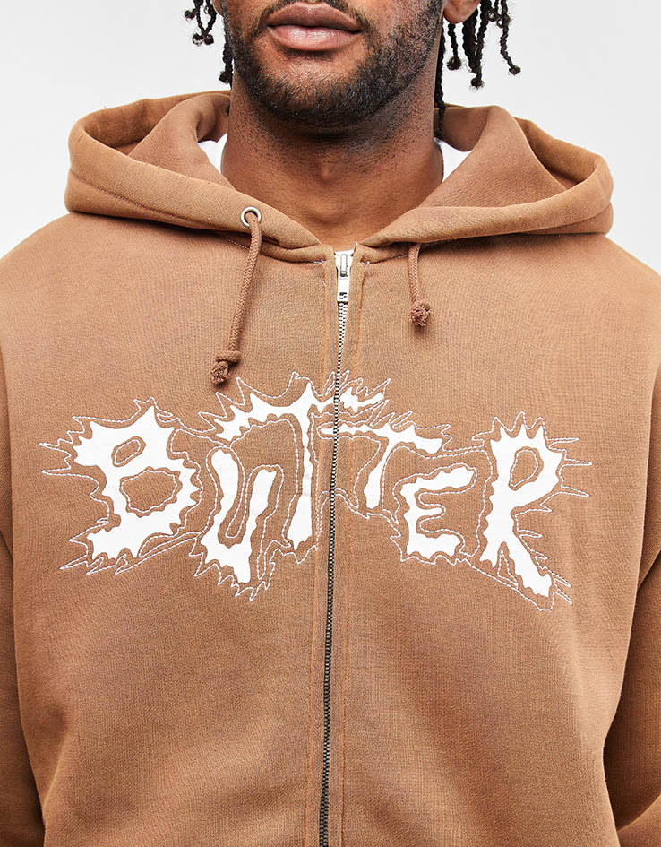 Butter Goods Eruption Zip-Thru Hoodie - Chocolate - Image 3