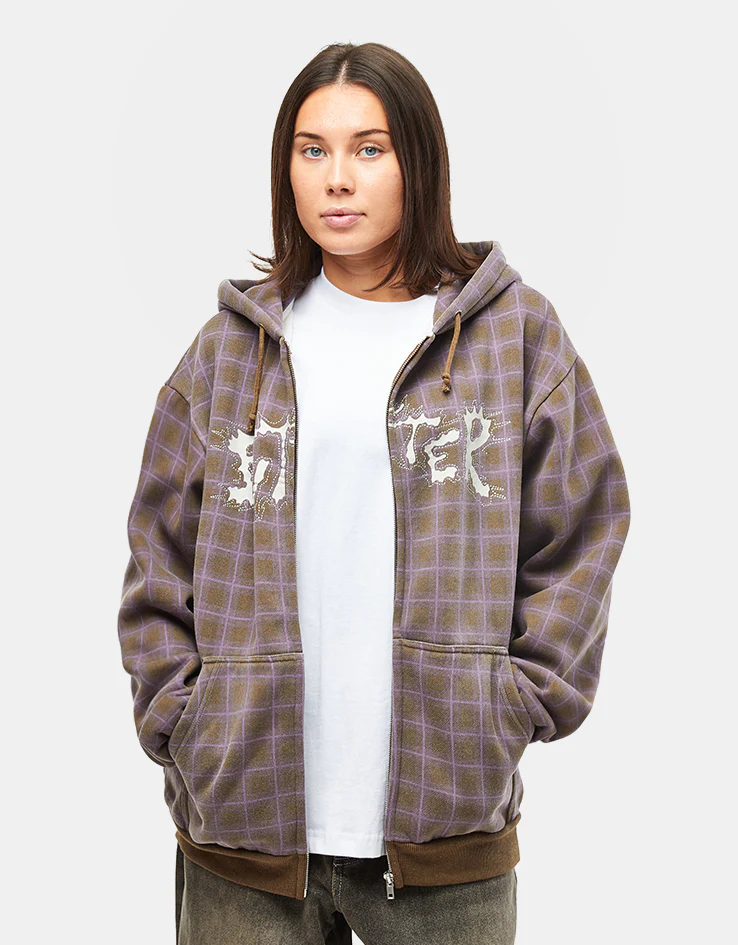 Butter Goods Eruption Zip-Thru Hoodie - Plaid - Image 9
