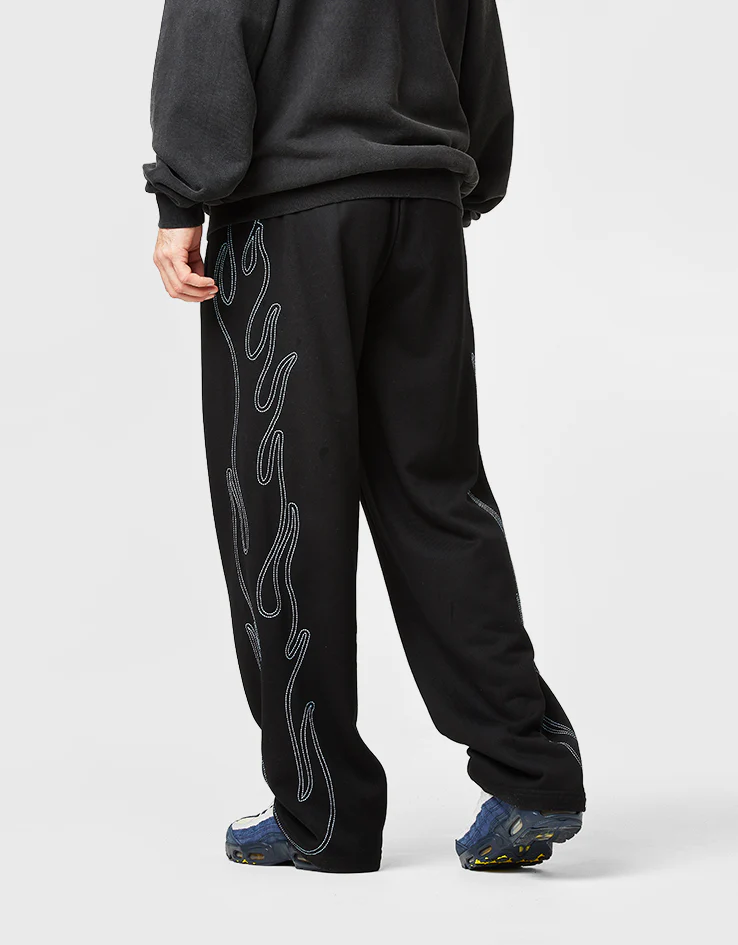Butter Goods Flame Fleece Pants - Black - Image 3