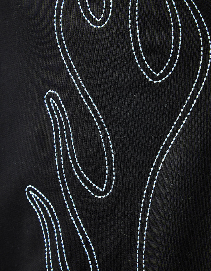 Butter Goods Flame Fleece Pants - Black - Image 6