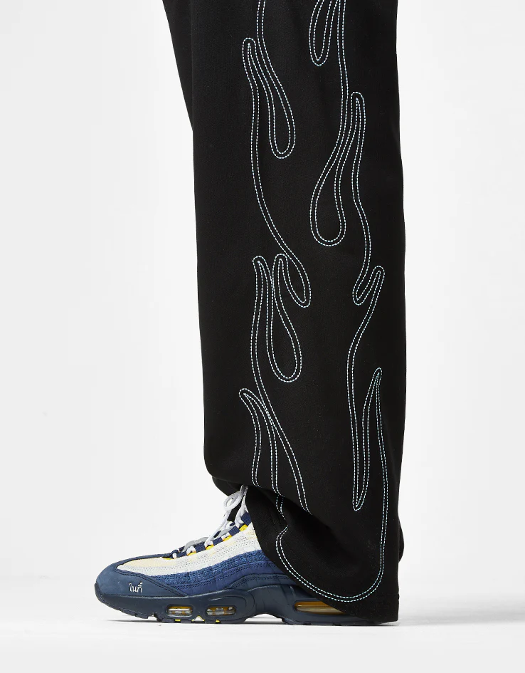 Butter Goods Flame Fleece Pants - Black - Image 7