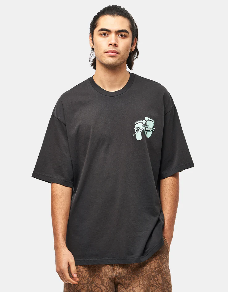 Butter Goods Footprints T-Shirt - Black - Image 2