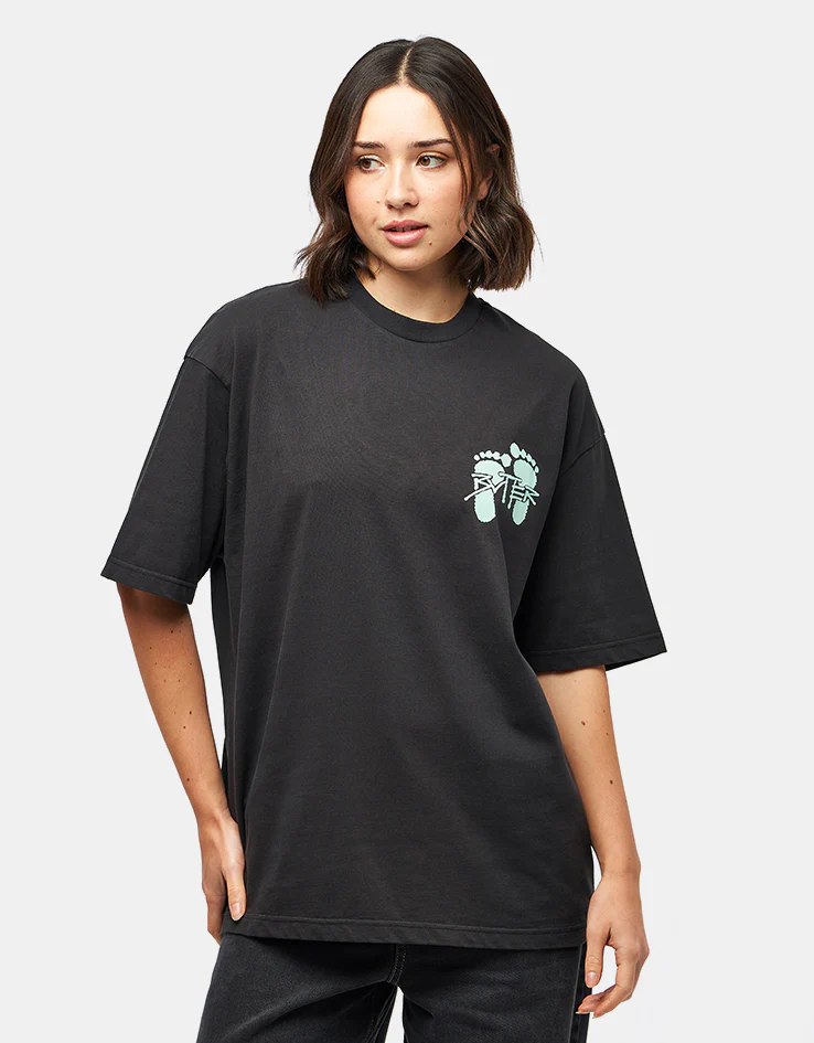 Butter Goods Footprints T-Shirt - Black - Image 6