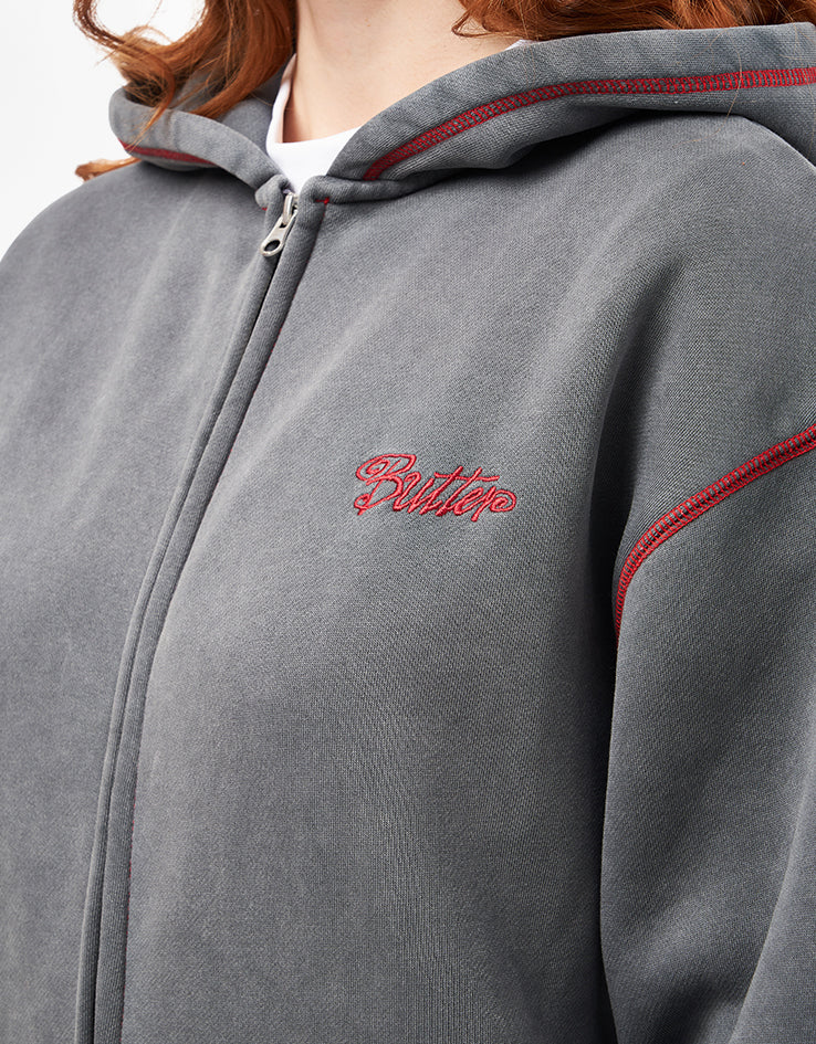 Butter Goods Jive Zip-Thru Hoodie - Washed Black - Image 12