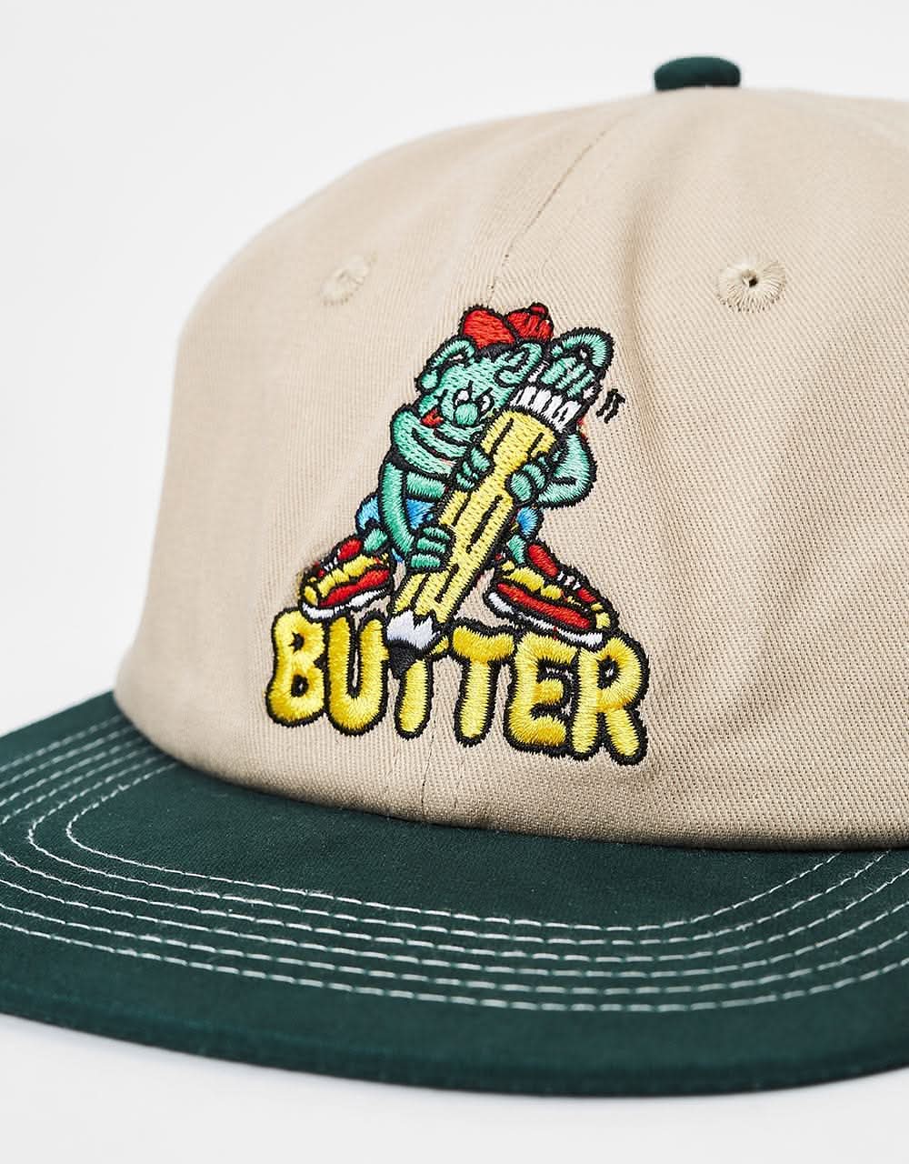Butter Goods Martian 6 Panel Cap - Khaki / Forest - Image 2