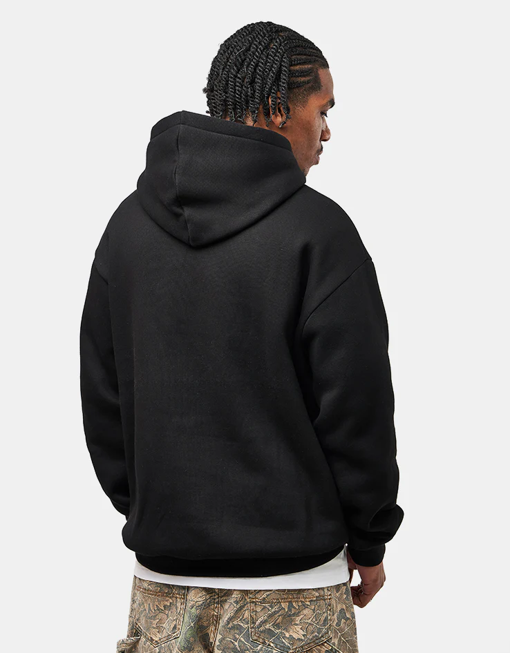 Butter Goods Plaid Logo Applique Pullover Hoodie - Black - Image 2