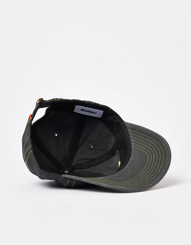 Butter Goods Registered 6 Panel Cap - Washed Black - Image 5