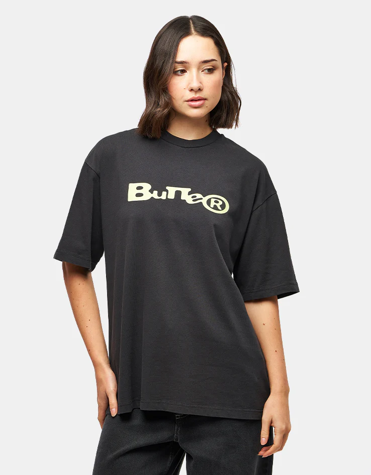 Butter Goods Registered T-Shirt - Washed Black - Image 4