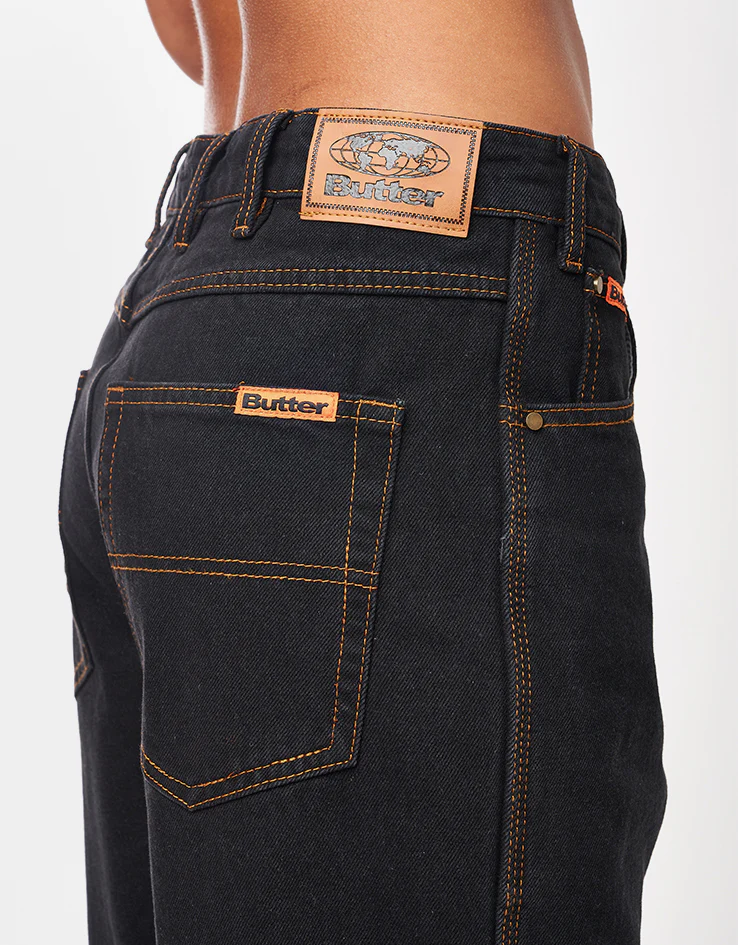 Butter Goods Relaxed Denim Jeans - Washed Black - Image 11