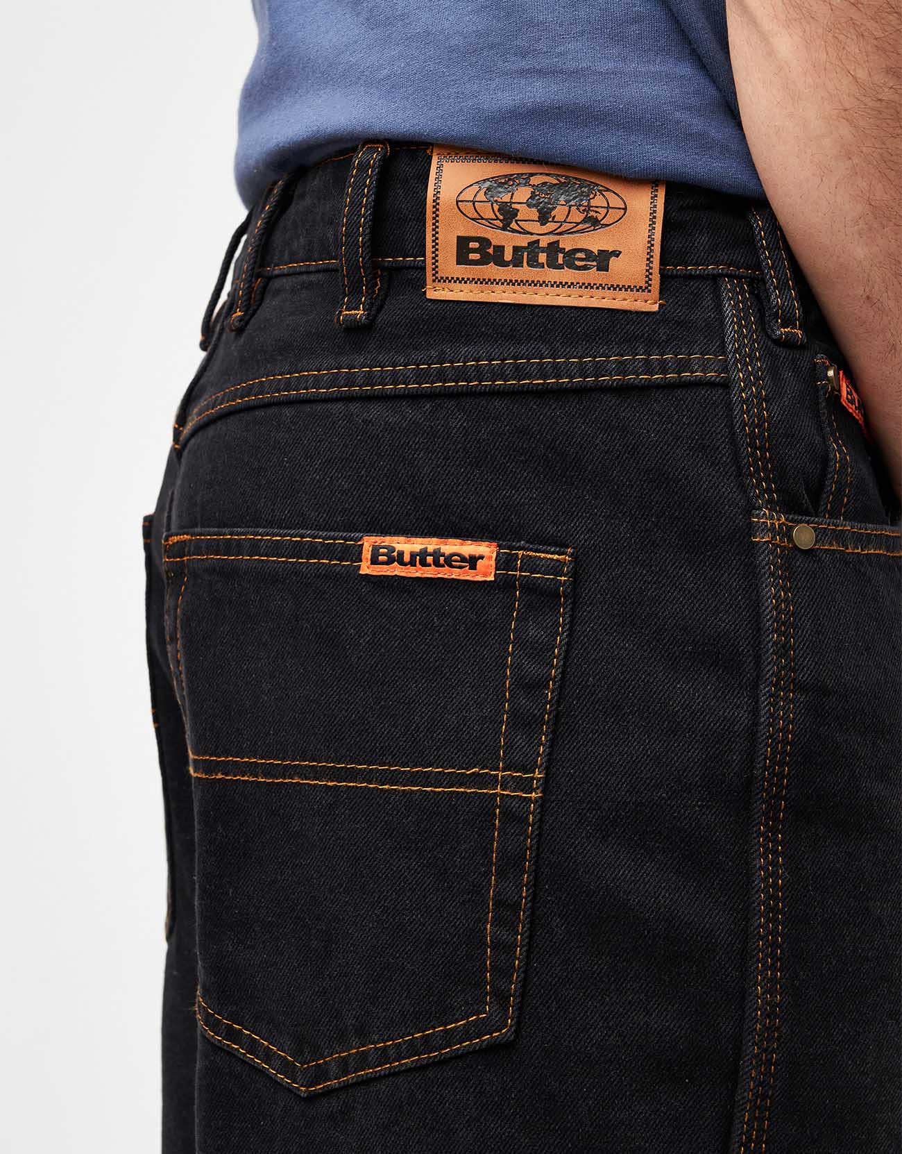Butter Goods Relaxed Denim Jeans - Washed Black - Image 4