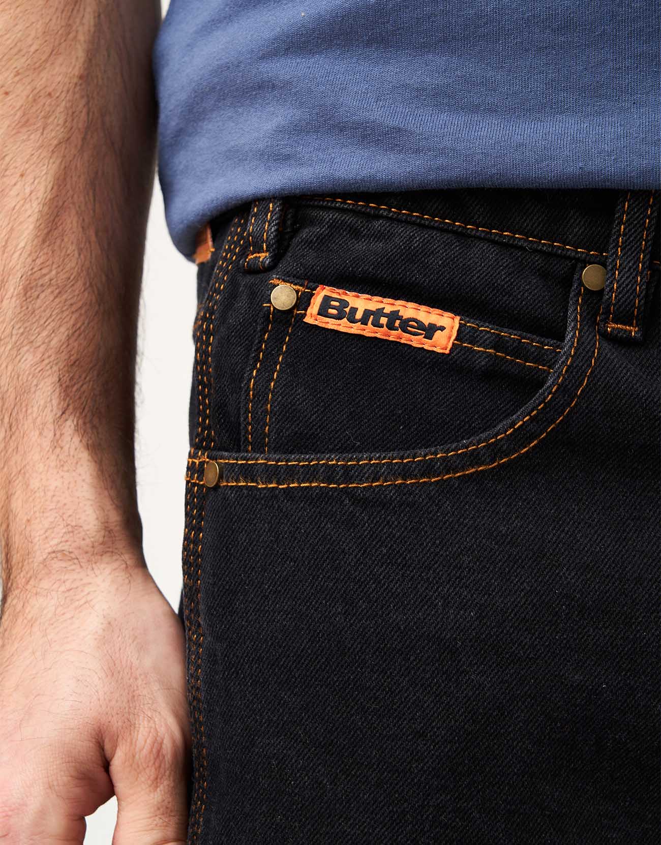 Butter Goods Relaxed Denim Jeans - Washed Black - Image 5