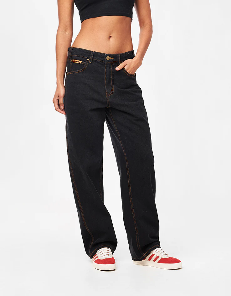 Butter Goods Relaxed Denim Jeans - Washed Black - Image 8