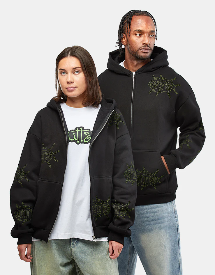 Butter Goods Roach Zip-Thru Hoodie - Black