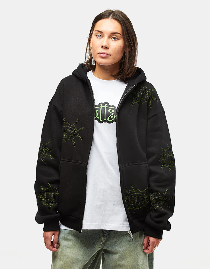 Butter Goods Roach Zip-Thru Hoodie - Black - Image 8