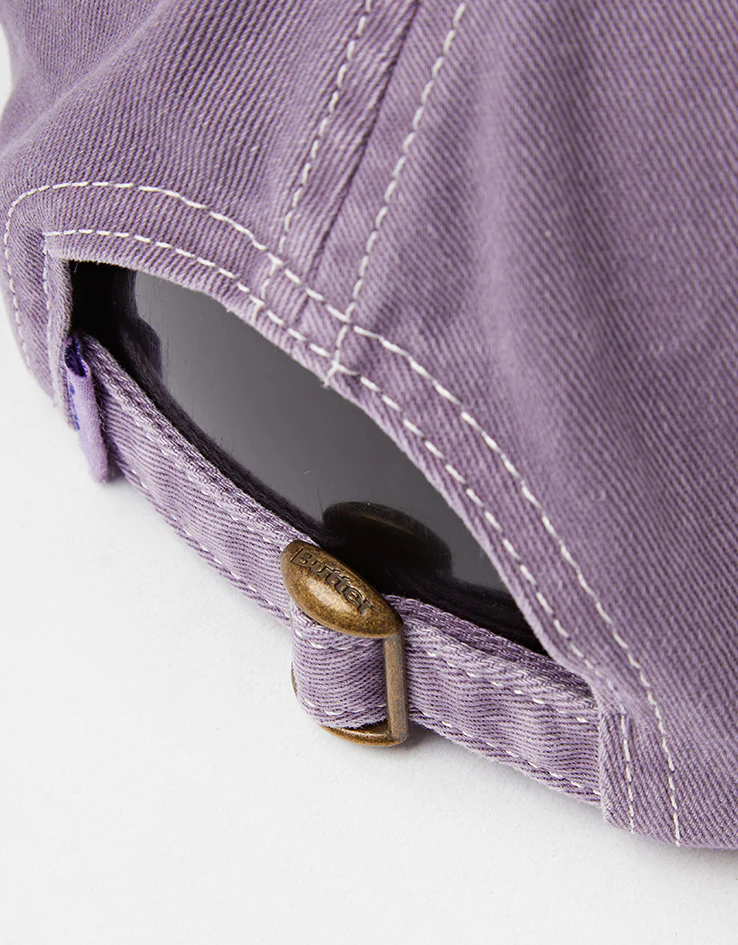 Butter Goods Rounded Logo 6 Panel Cap - Washed Eggplant - Image 3