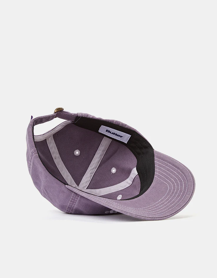 Butter Goods Rounded Logo 6 Panel Cap - Washed Eggplant - Image 6