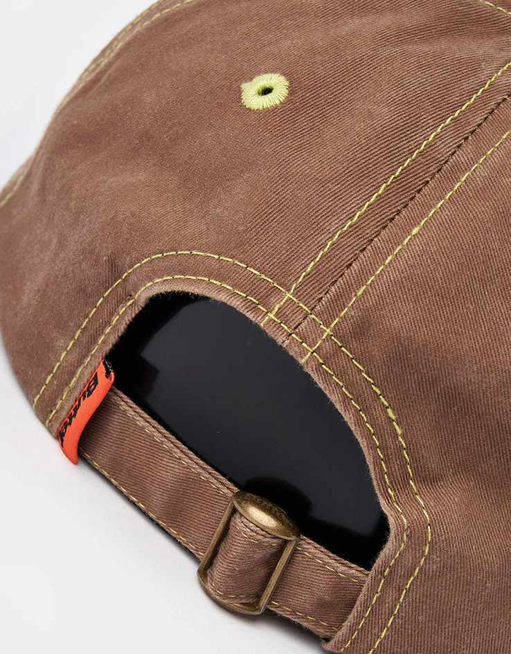 Butter Goods Rounded Logo 6 Panel Cap - Washed Pecan - Image 3